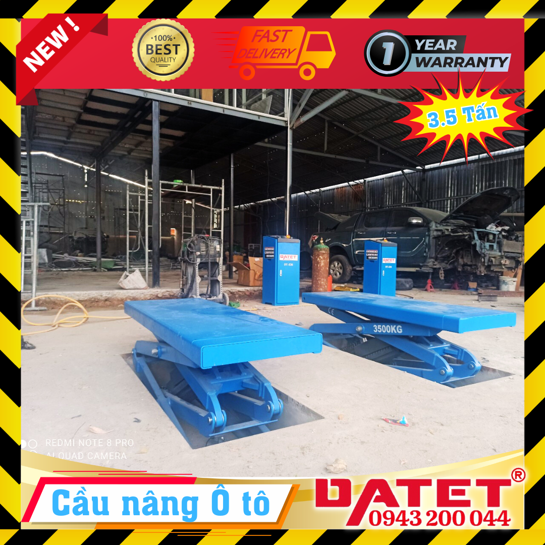 Cầu nâng ô tô cắt kéo âm nền 3.5 tấn chính hãng Puli DT-E35