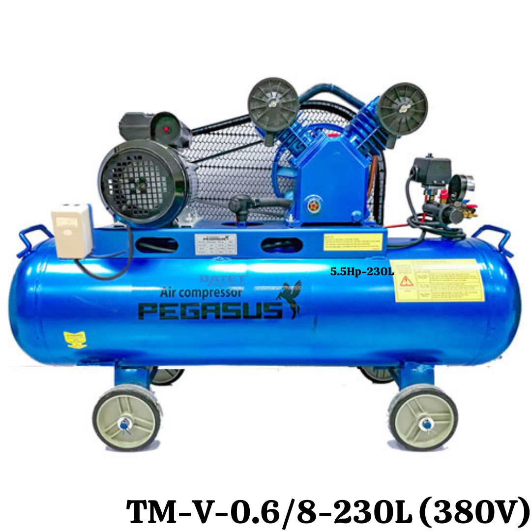 Máy nén khí dây đai Pegasus TM-V-0.6/8-230L (380V)