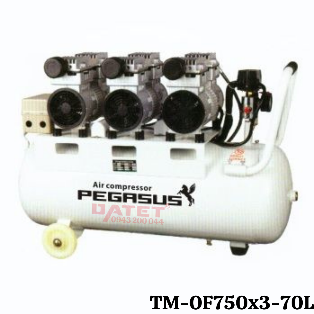 Máy nén khí không dầu, giảm âm Pegasus TM-OF750x3-70L