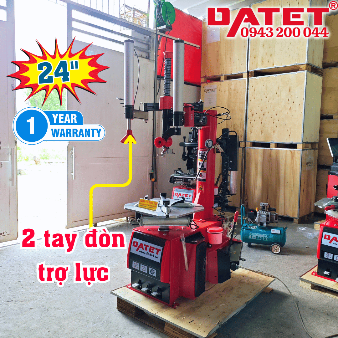 Máy ra vào lốp xe ô tô – xe máy hổ trợ cỡ mâm 24 inch đặc biệt trợ lực với 2 tay đòn đa năng DT-J102