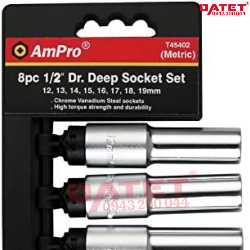 BỘ TUÝP LỤC GIÁC DÀI 8 CHI TIẾT AMPRO T45402